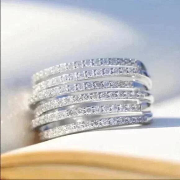 \\ NEW \\ S925 STERLING SILVER \\ DIAMOND RING\\CUTE RING\\SHINY RING. - Picture 4 of 6